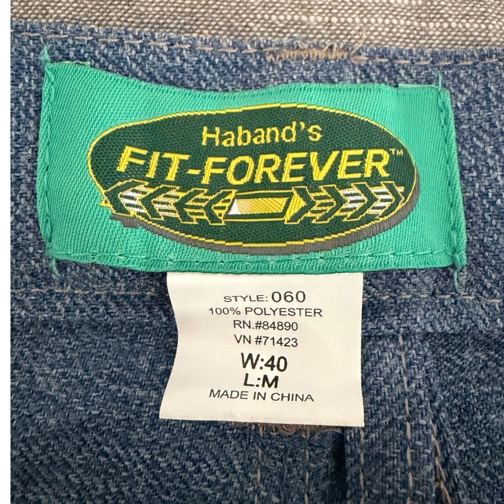 Haband Fit-Forever Mens Blue Polyester Twill Straight Leg Pants W40 L29 DISCO - Picture 4 of 11